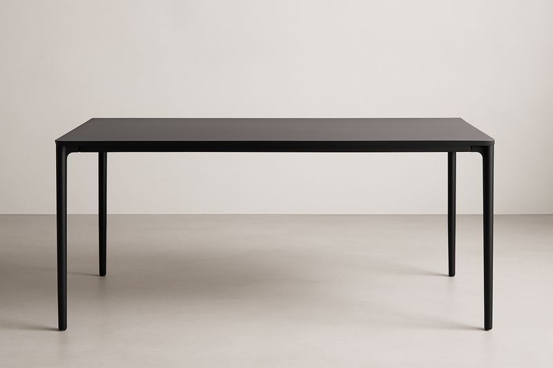 Tavolo rettangolare in metallo nero 180x90x75 cm-Jardinmarie