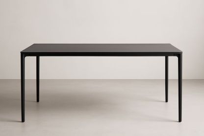 Tavolo rettangolare in metallo nero 180x90x75 cm-Jardinmarie