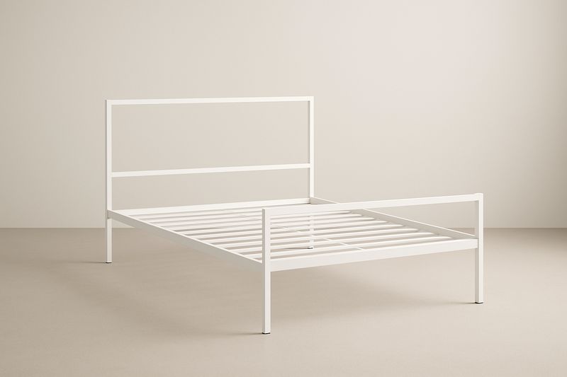 Letto matrimoniale in metallo bianco-Jardinmarie