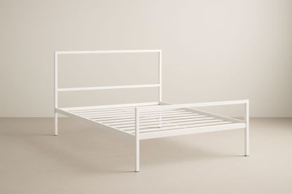 Letto matrimoniale in metallo bianco-Jardinmarie