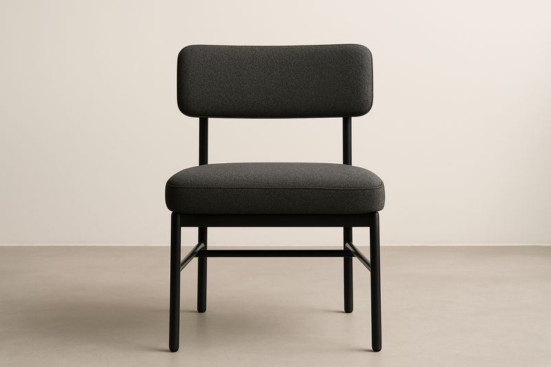 Sedia in Tessuto Antracite e Metallo-Jardinmarie