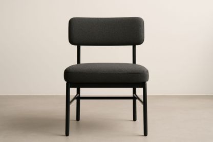 Sedia in Tessuto Antracite e Metallo-Jardinmarie