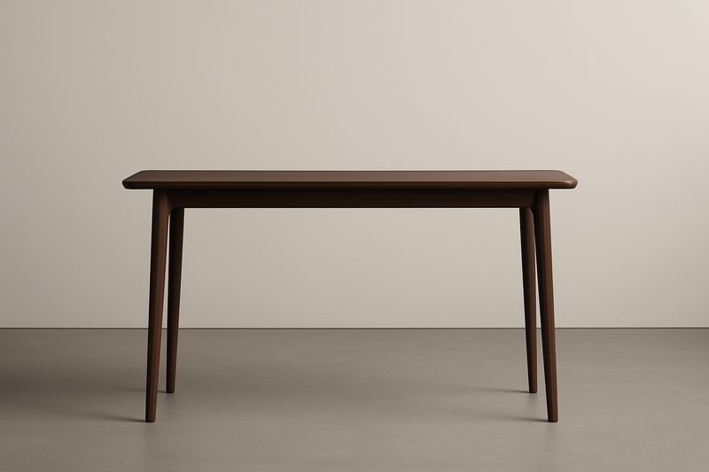 Tavolo da pranzo rettangolare in legno marrone 150x80x75 cm-Jardinmarie