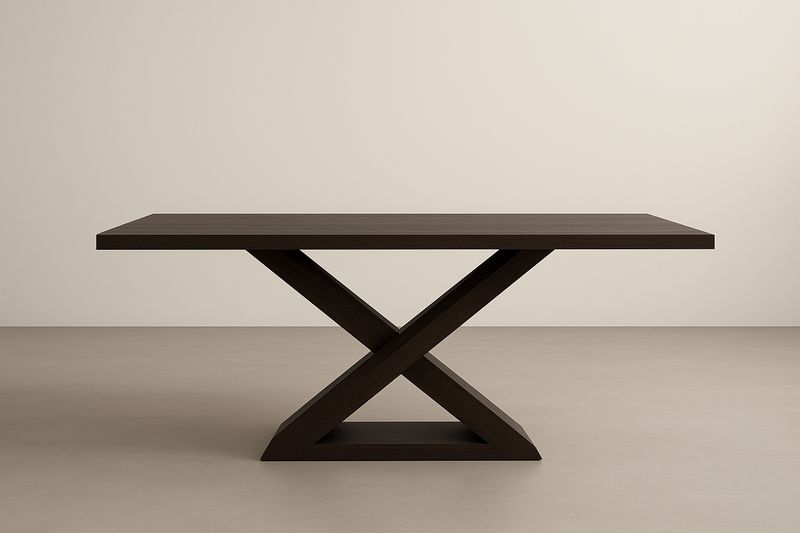 Tavolo da pranzo rettangolare in legno massello marrone 200x100x75 cm-Jardinmarie