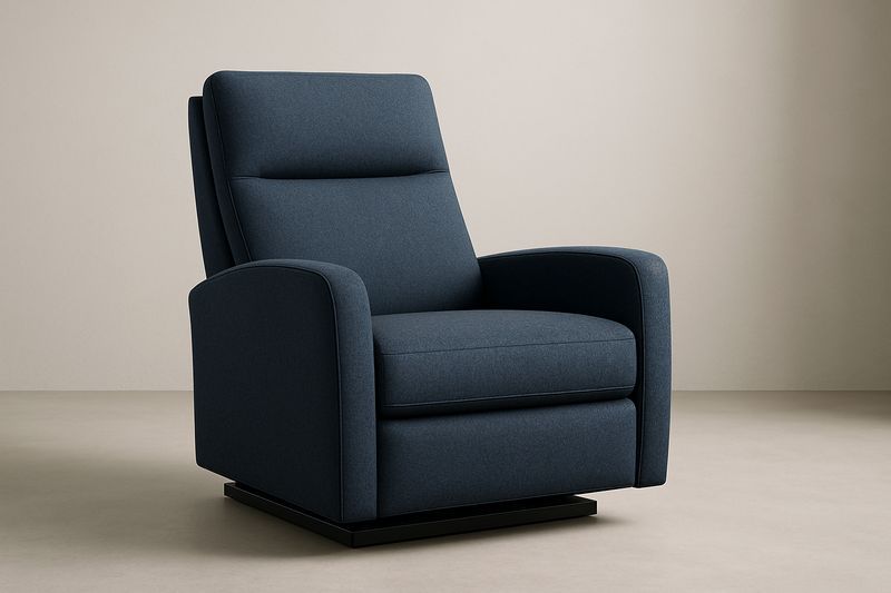 Poltrona Reclinabile in Tessuto con Braccioli Blu-Jardinmarie