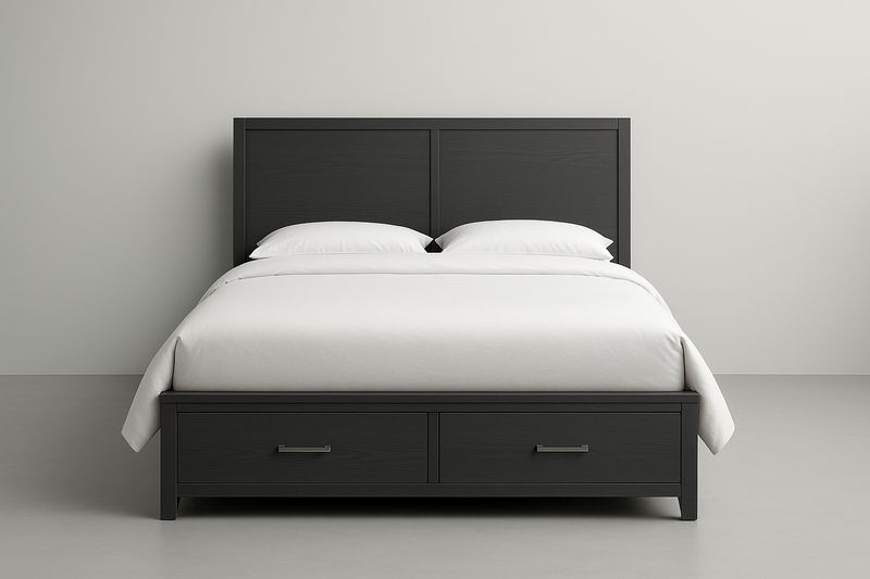 Letto matrimoniale in legno con cassetti Nero 200x160×100 cm-Jardinmarie