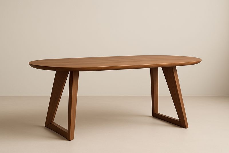 Tavolo da Pranzo Ovale in Legno di Noce 200x100x75 cm-Jardinmarie