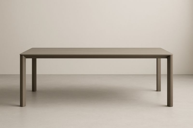 Tavolo rettangolare in acciaio marrone 200x100x76 cm-Jardinmarie