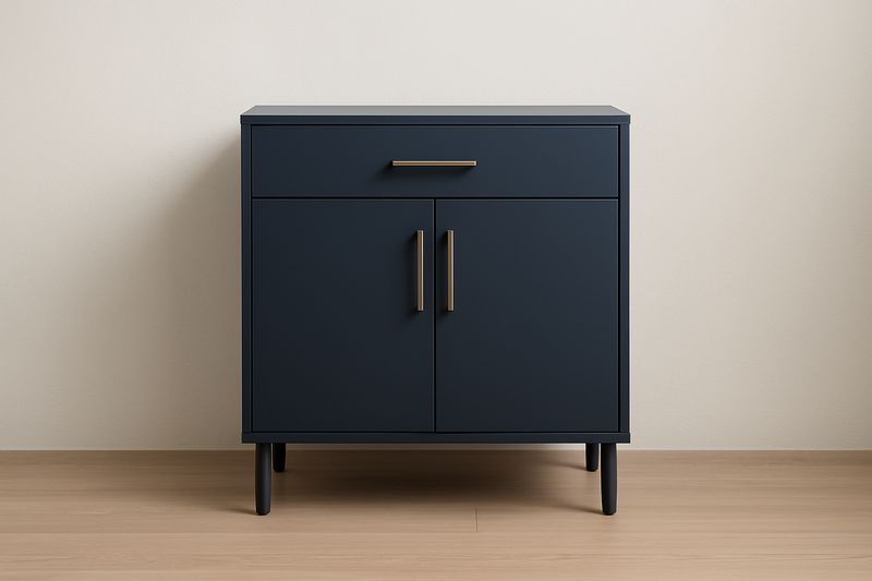 Credenza in Legno con Cassetto e Ante Nero-Jardinmarie