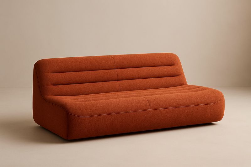 Divano in Tessuto Arancione 200×90×80 cm-Jardinmarie