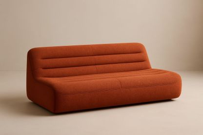 Divano in Tessuto Arancione 200×90×80 cm-Jardinmarie