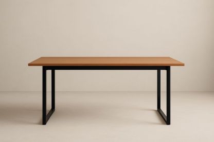 Tavolo rettangolare in legno e metallo 180x90x75 cm-Jardinmarie