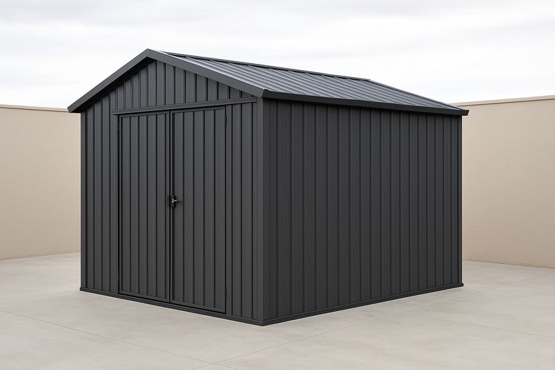 Capanno in Metallo Grigio 300x240x210 cm-Jardinmarie