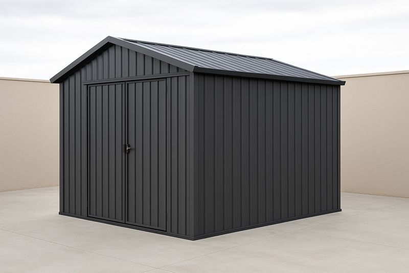 Capanno in Metallo Grigio 300x240x210 cm-Jardinmarie