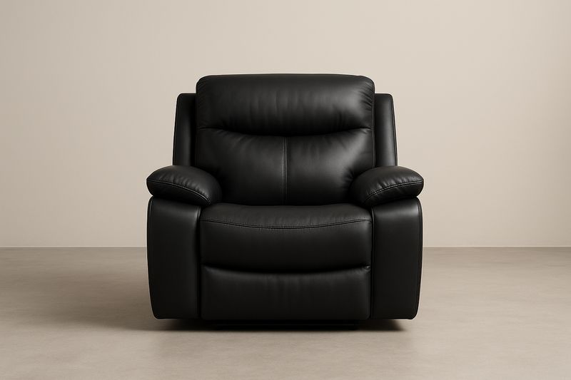 Poltrona Recliner in Pelle Sintetica Nera-Jardinmarie