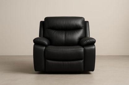 Poltrona Recliner in Pelle Sintetica Nera-Jardinmarie