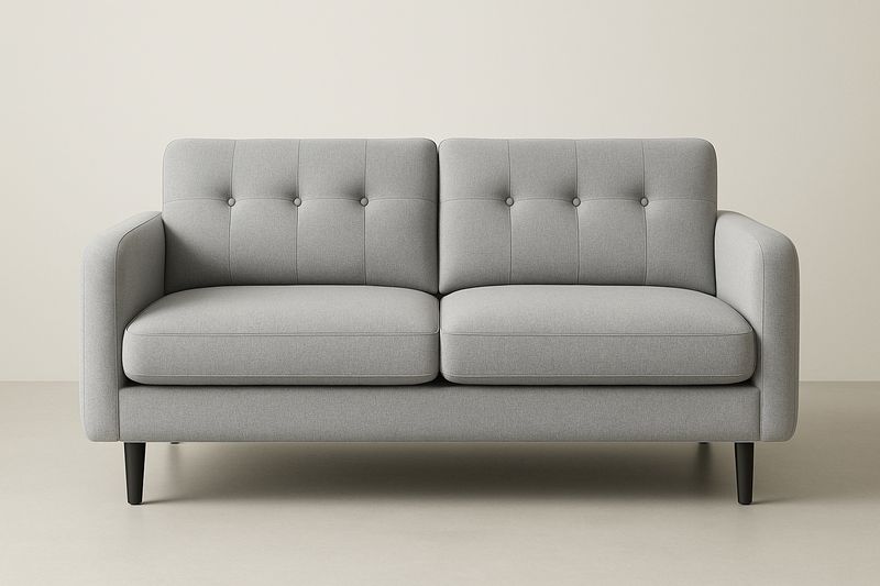 Divano due posti grigio poliestere 160x85x80 cm-Jardinmarie