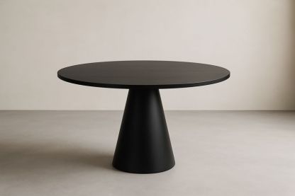 Tavolo rotondo in legno e metallo nero-Jardinmarie