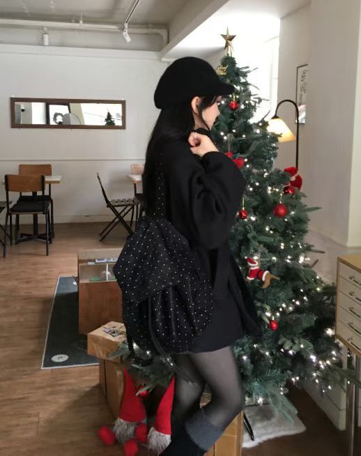 [Preorder 1st Drop Price] B303 Noir Polka Dot Backpack 