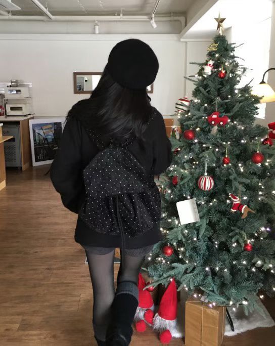 [Preorder 1st Drop Price] B303 Noir Polka Dot Backpack 