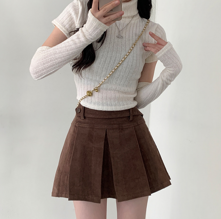 C102 Cinnamon Corduroy Charm Skirt