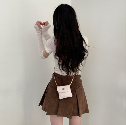 C102 Cinnamon Corduroy Charm Skirt