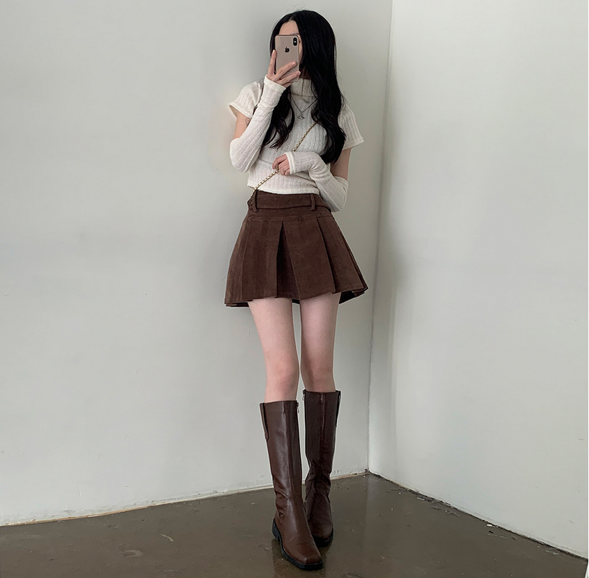 C102 Cinnamon Corduroy Charm Skirt