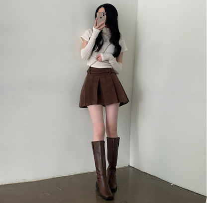 C102 Cinnamon Corduroy Charm Skirt