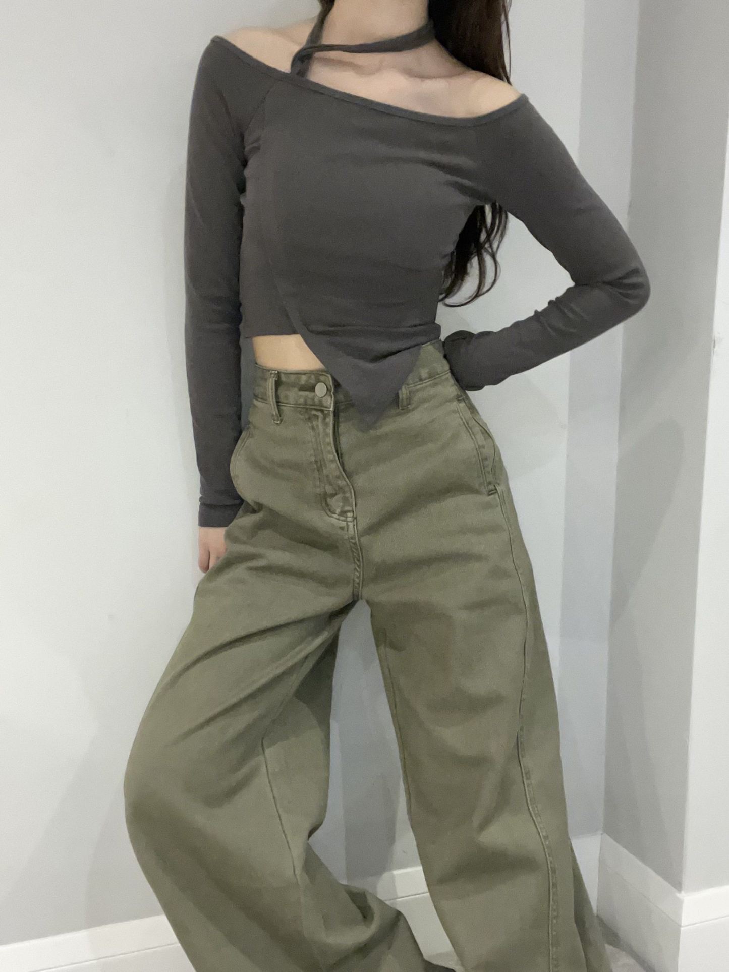 Asymmetric Silhouette Crop Top