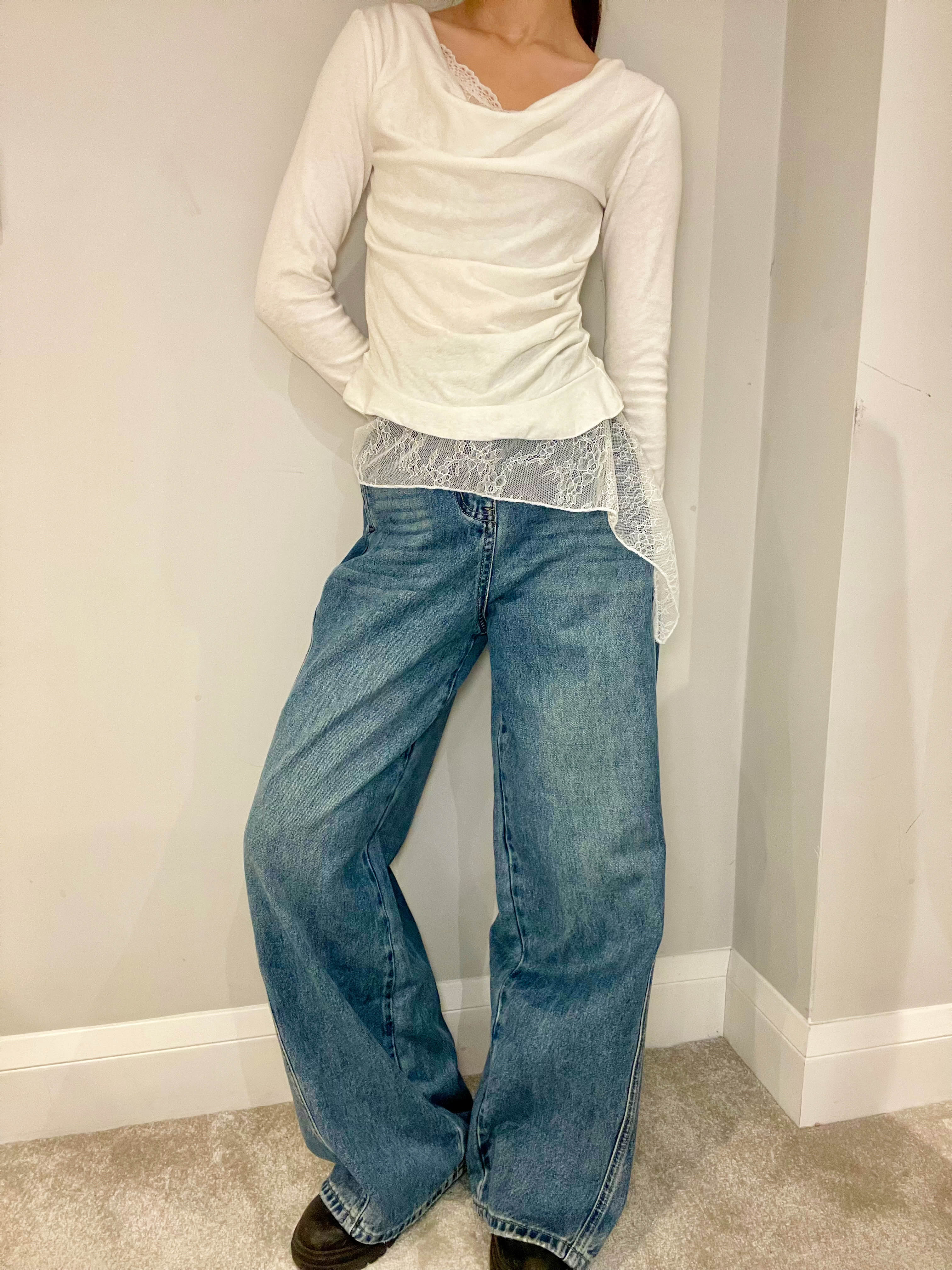 Asymmetric Layered Lace Top