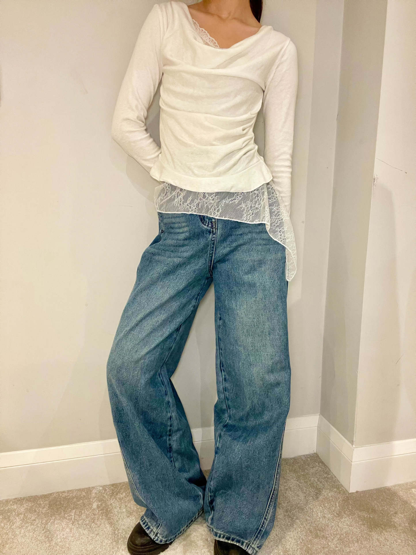 Asymmetric Layered Lace Top