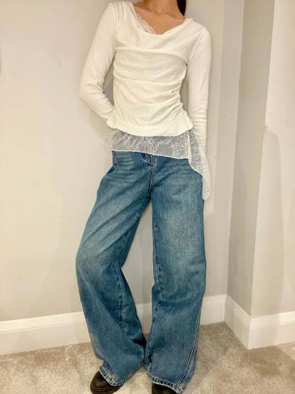 Asymmetric Layered Lace Top