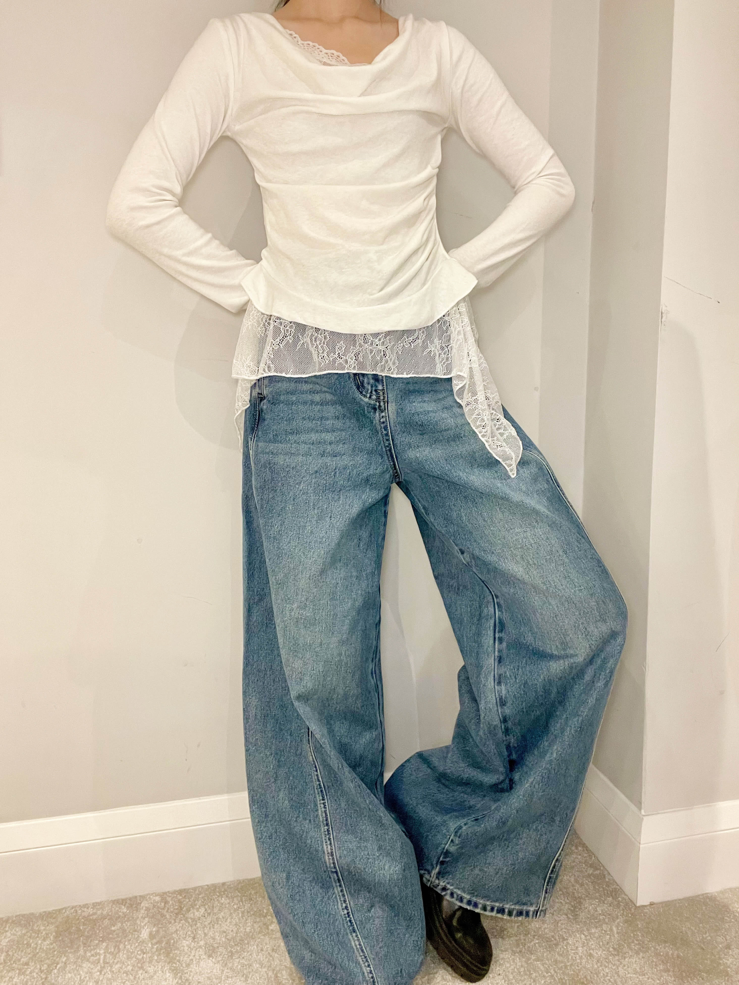 Asymmetric Layered Lace Top