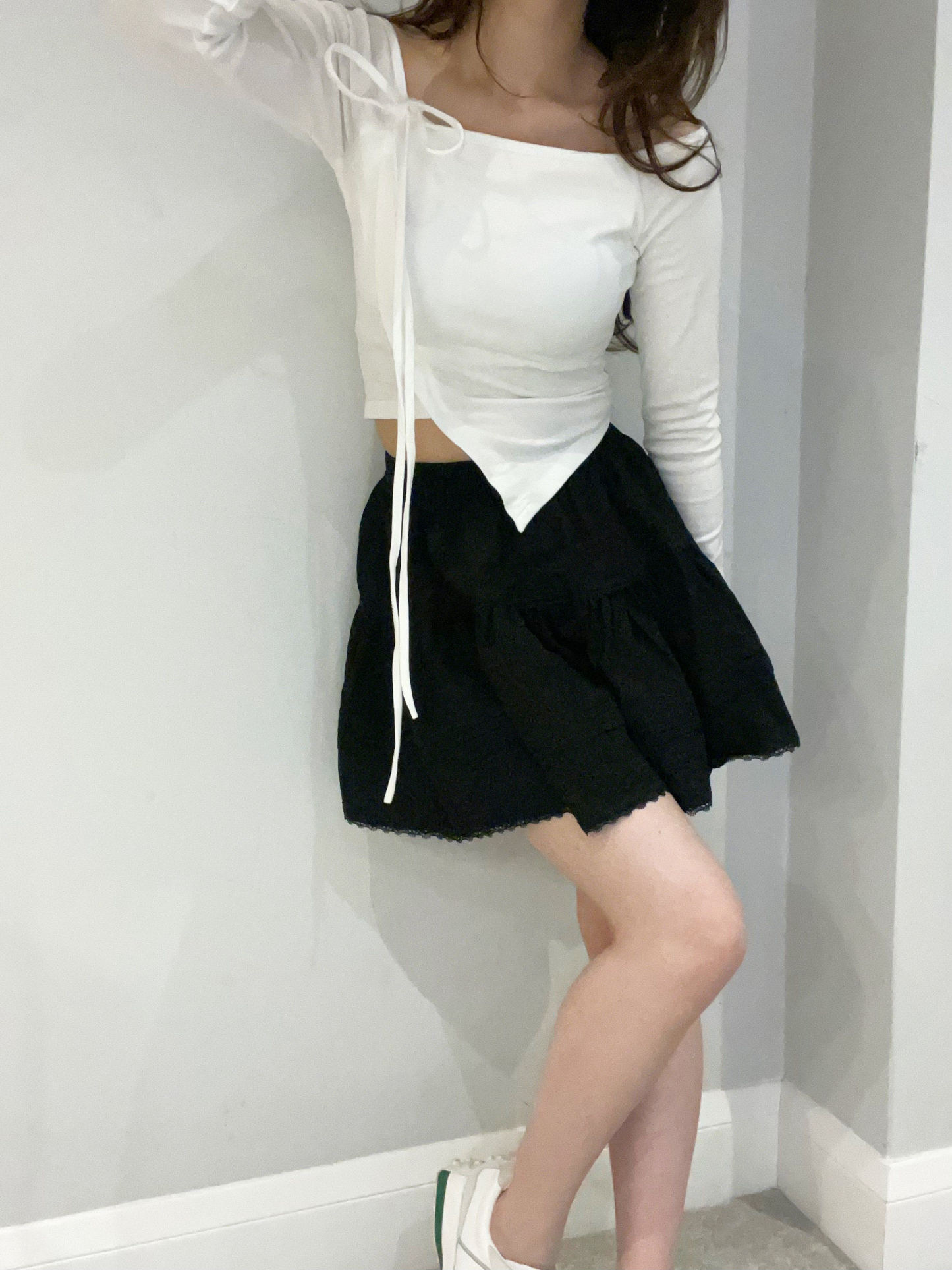 Asymmetric Silhouette Crop Top