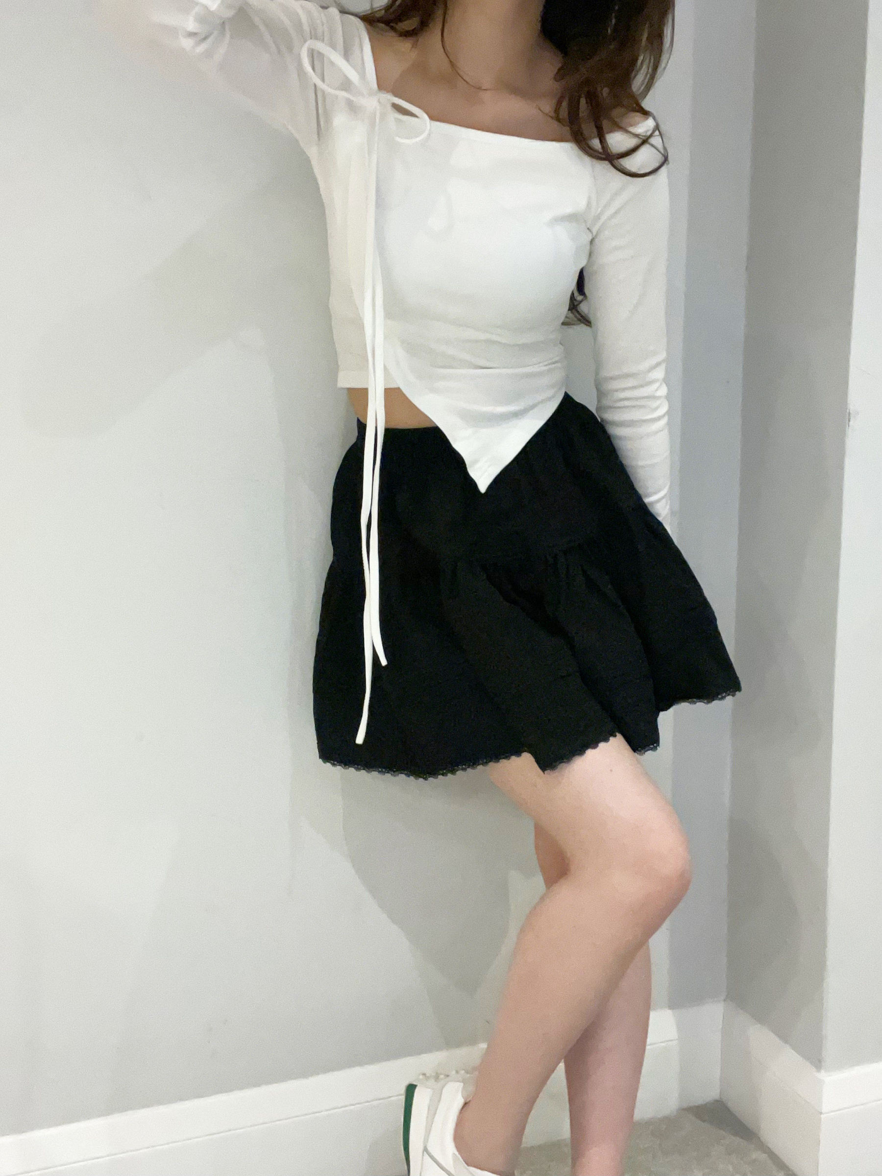 Asymmetric Silhouette Crop Top