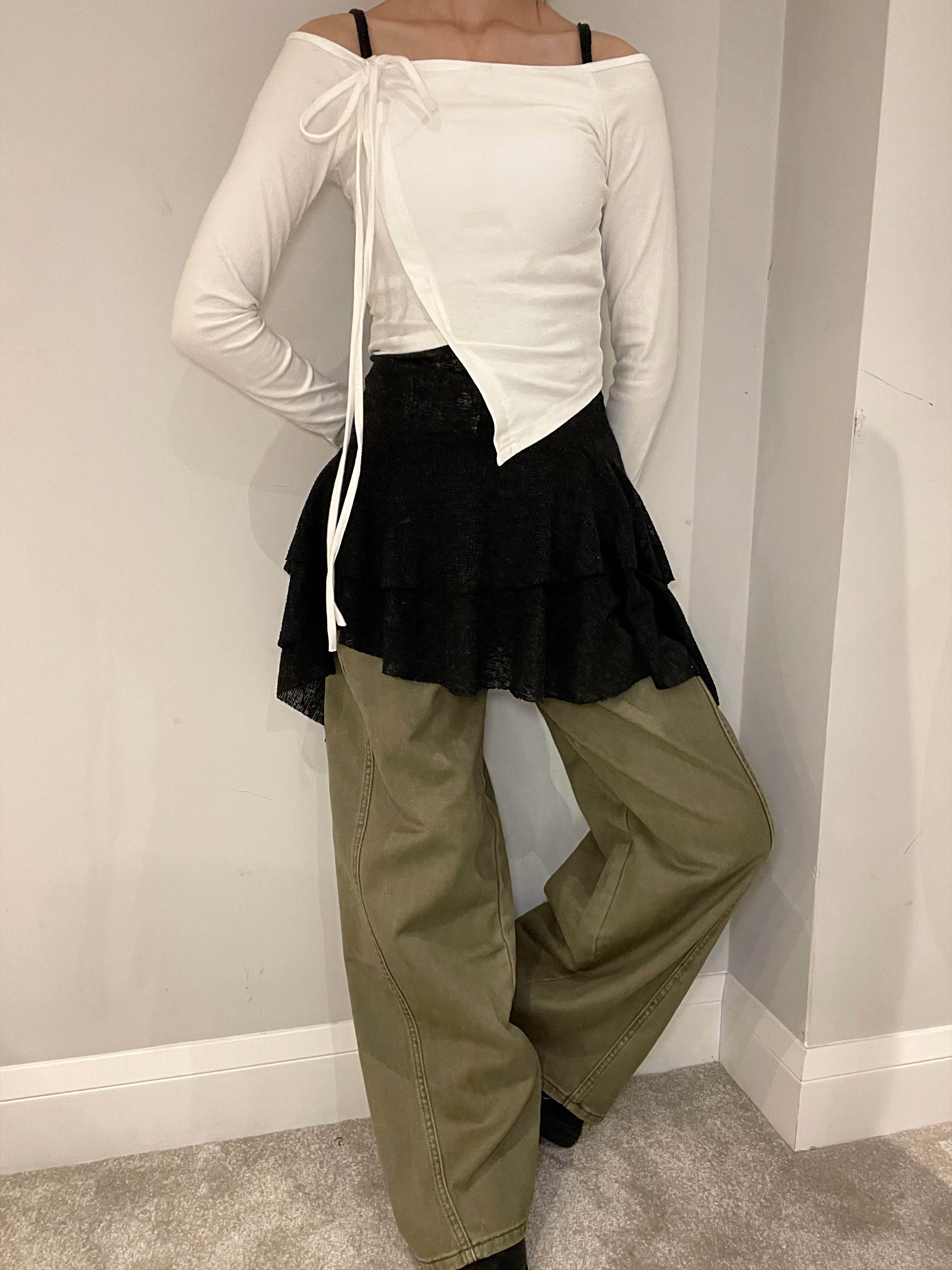 Asymmetric Silhouette Crop Top