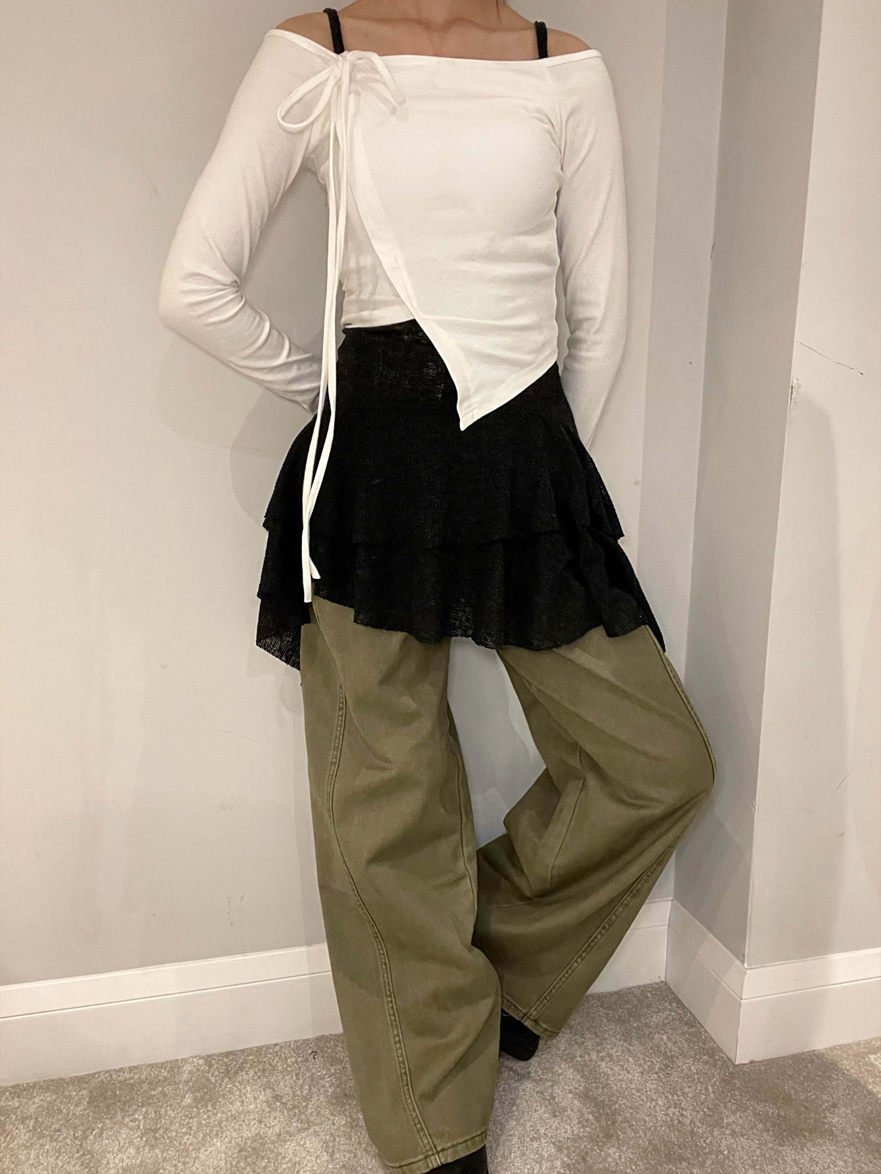 Asymmetric Silhouette Crop Top