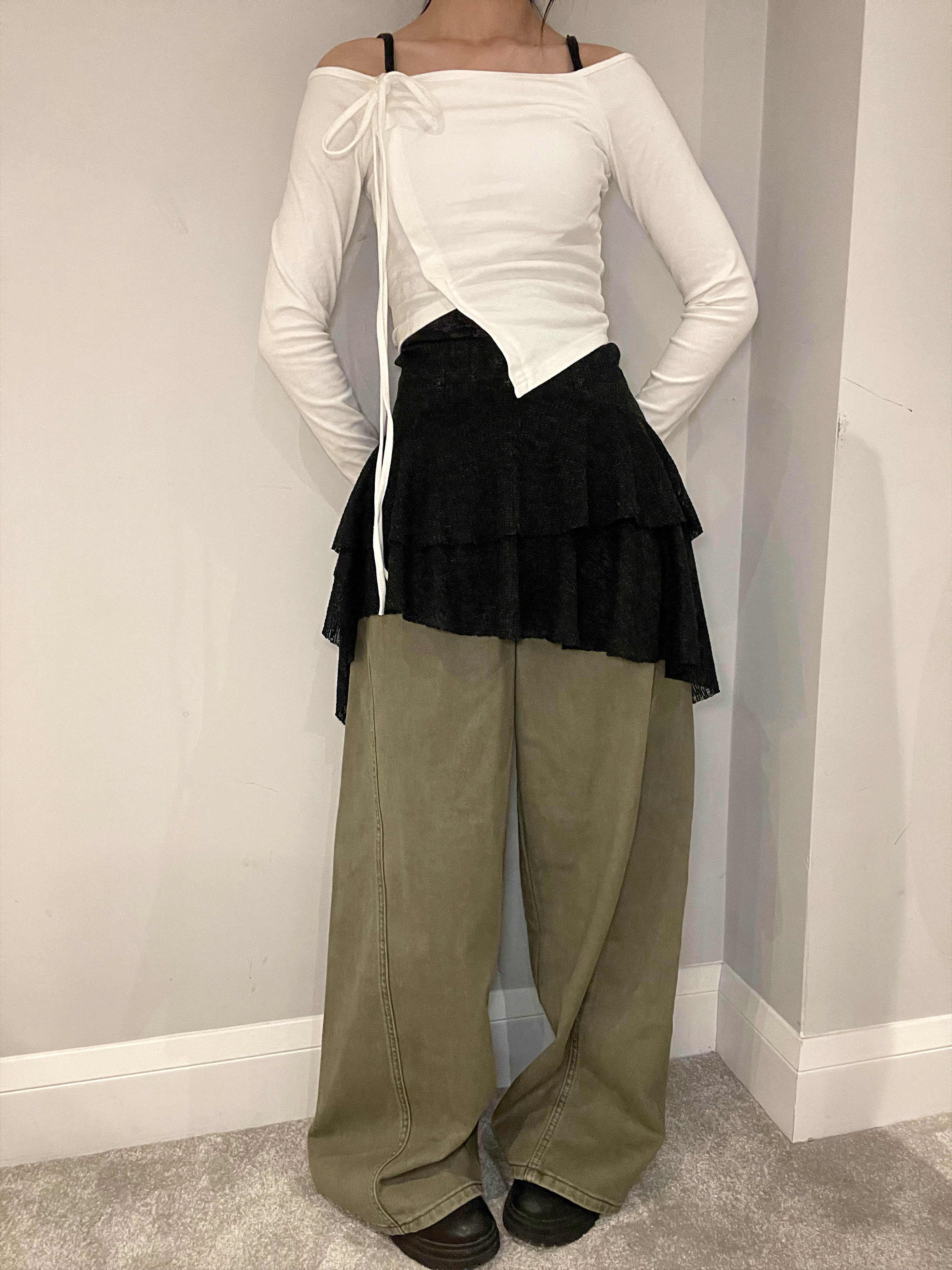 Asymmetric Silhouette Crop Top