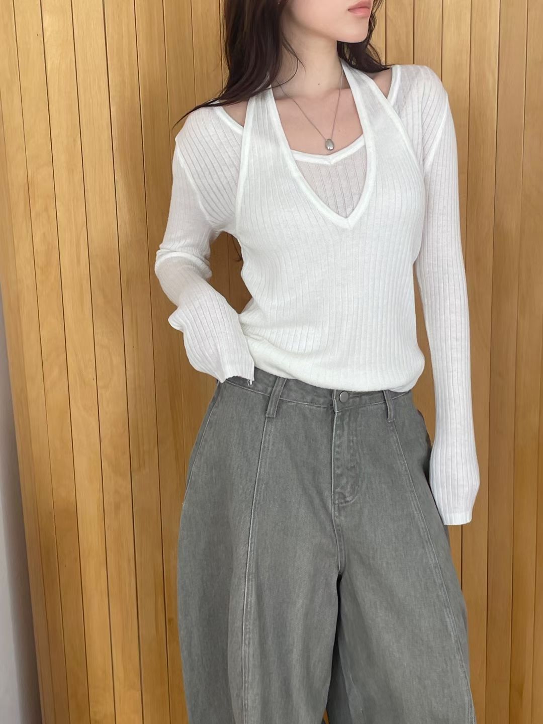 [Preorder 1st Drop Price] C1114 Veilframe Knit Top