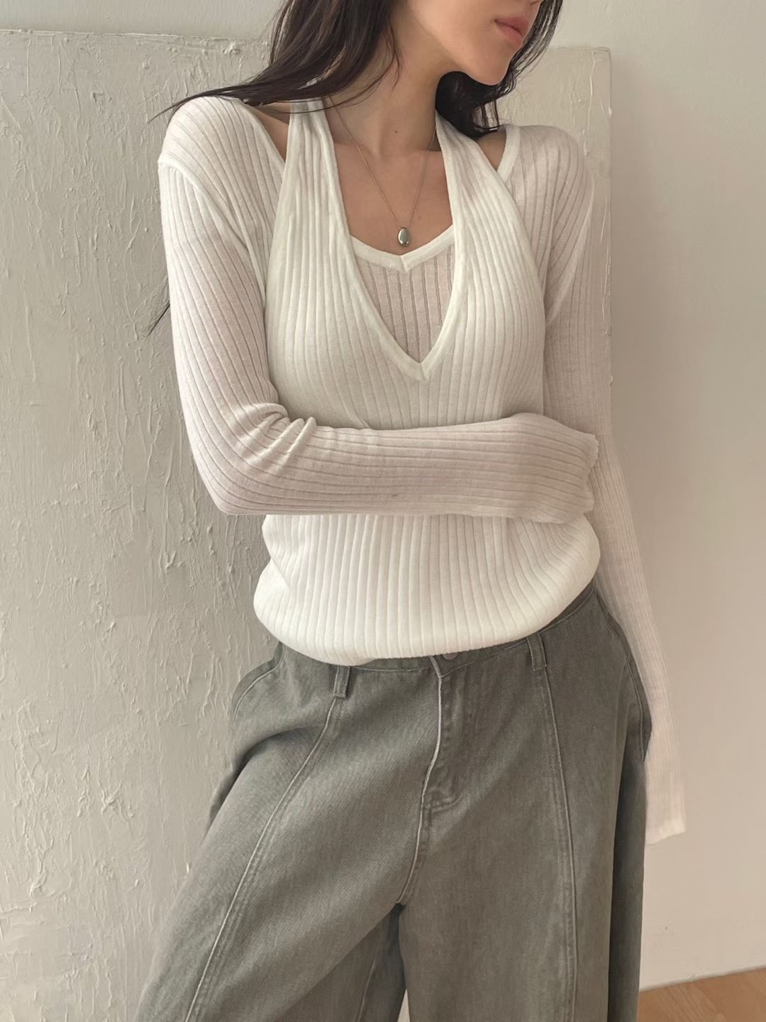 [Preorder 1st Drop Price] C1114 Veilframe Knit Top