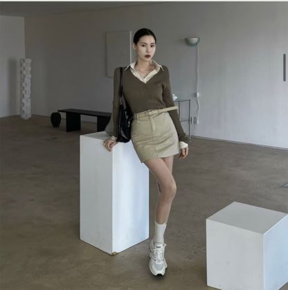 [Preorder 1st Drop Price] C1115 Arvienne Belted Mini Skirt