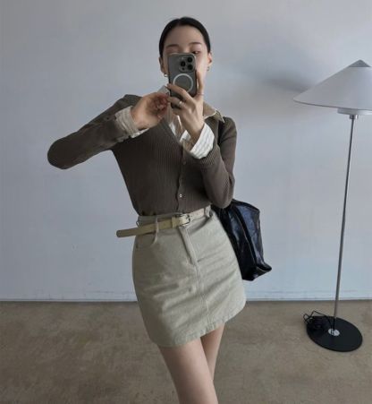 [Preorder 1st Drop Price] C1115 Arvienne Belted Mini Skirt