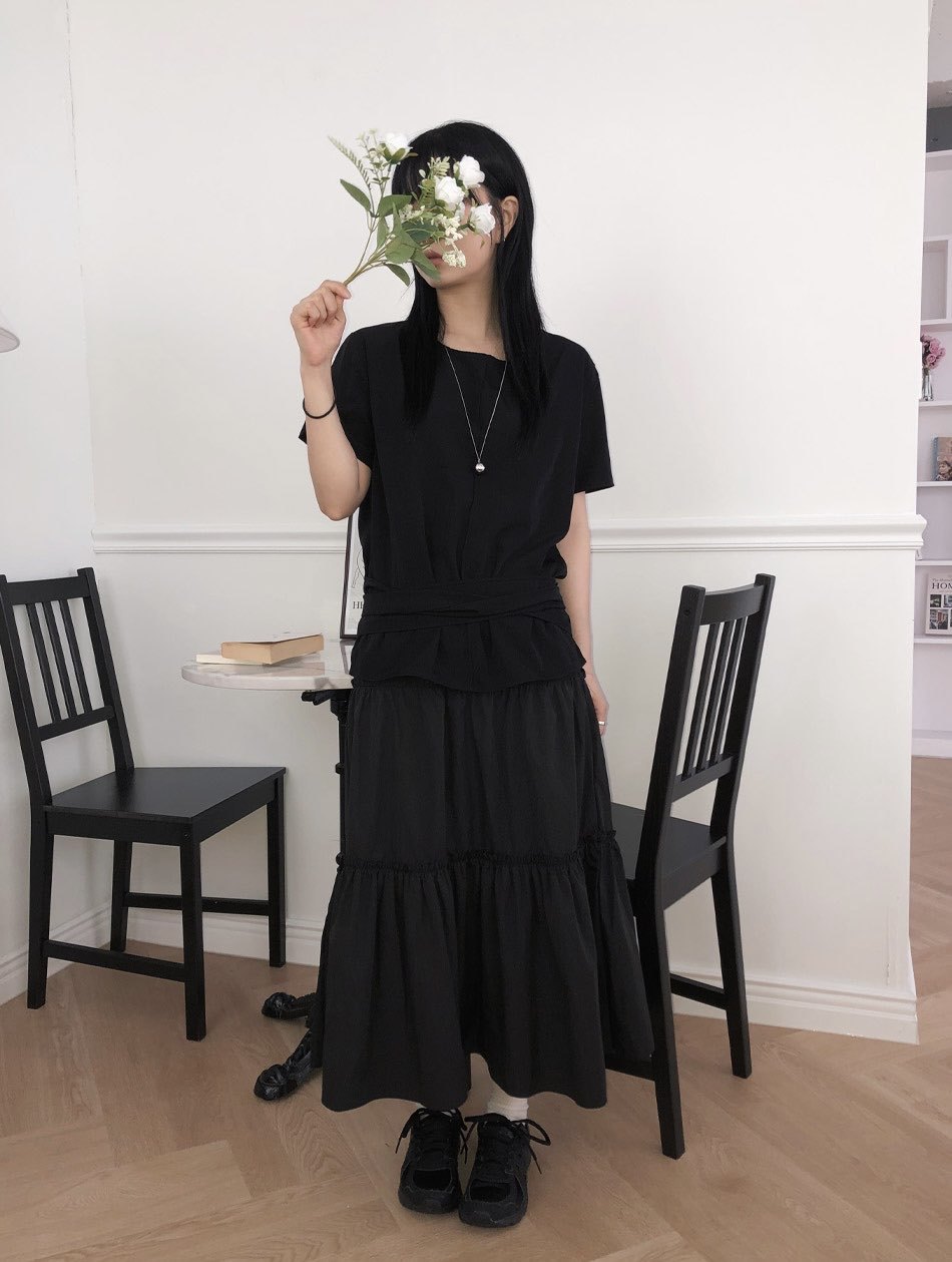 [Preorder 1st Drop Price] C1204 Serapha Tier Maxi Skirt