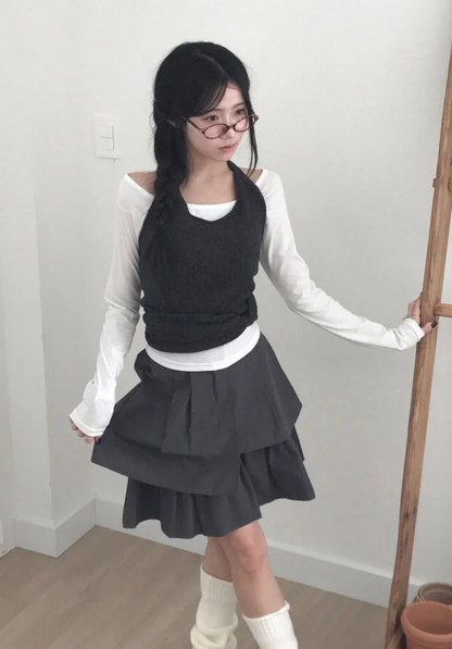 [Preorder 1st Drop Price] C1206 Prevaine Wrap Mini Skirt