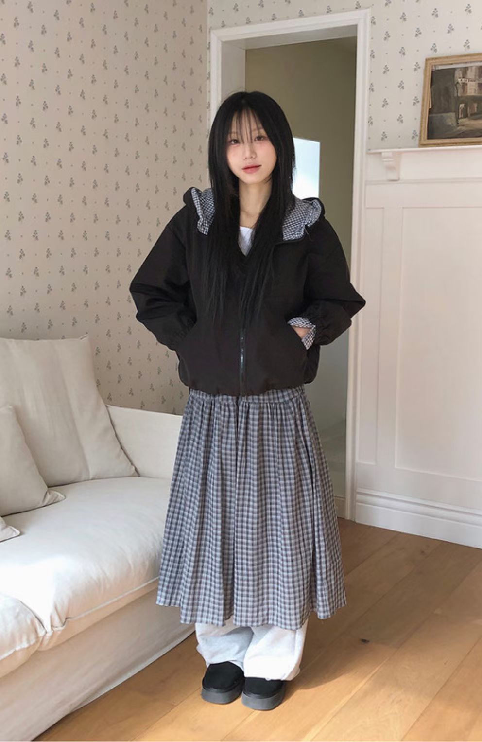 [Preorder 1st Drop Price] C1207 Elowen Checkflare Maxi Skirt