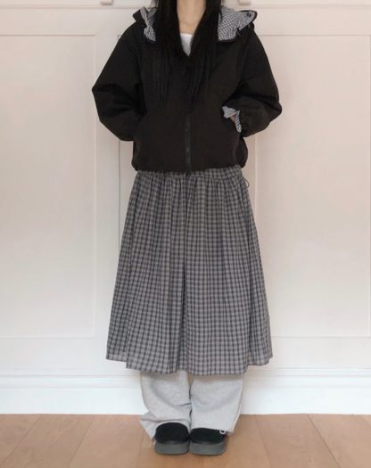 [Preorder 1st Drop Price] C1207 Elowen Checkflare Maxi Skirt