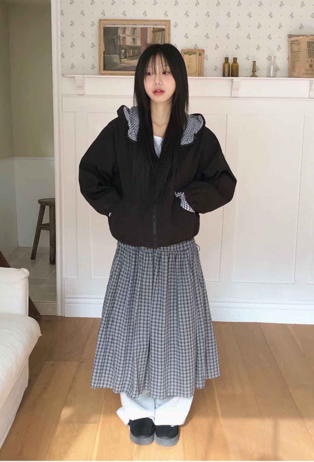 [Preorder 1st Drop Price] C1207 Elowen Checkflare Maxi Skirt