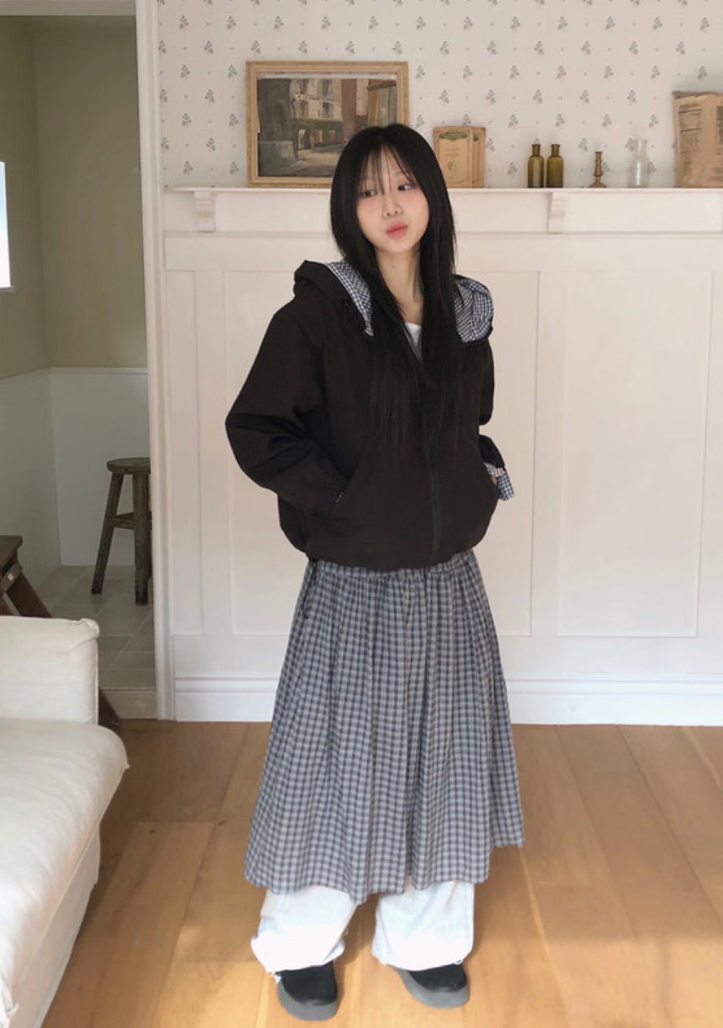 [Preorder 1st Drop Price] C1207 Elowen Checkflare Maxi Skirt