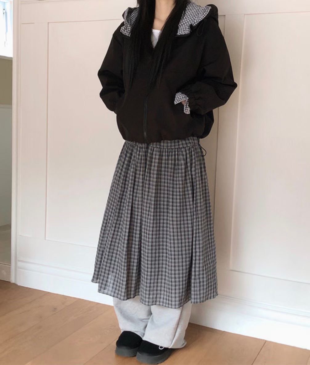 [Preorder 1st Drop Price] C1207 Elowen Checkflare Maxi Skirt