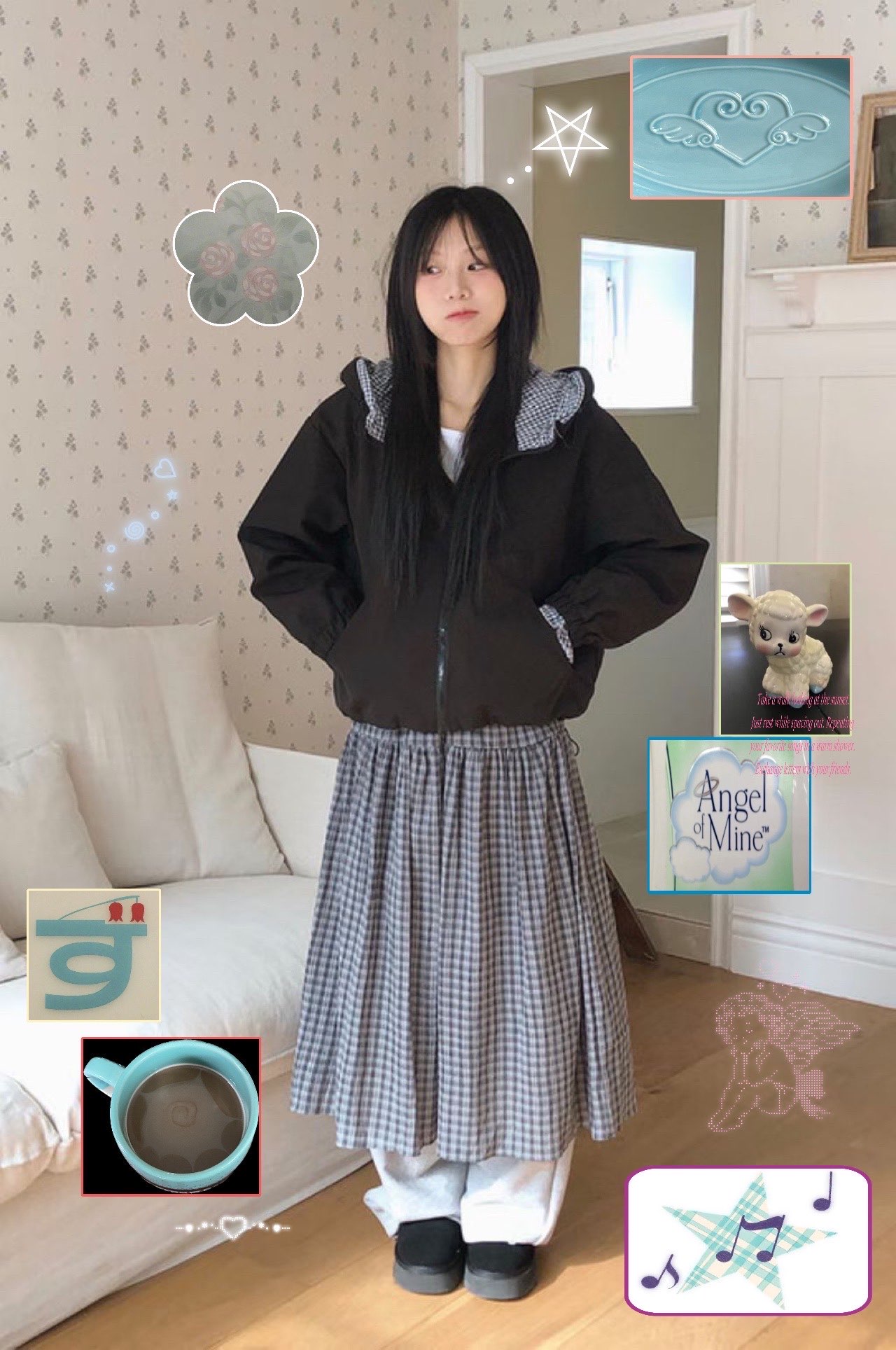 [Preorder 1st Drop Price] C1207 Elowen Checkflare Maxi Skirt